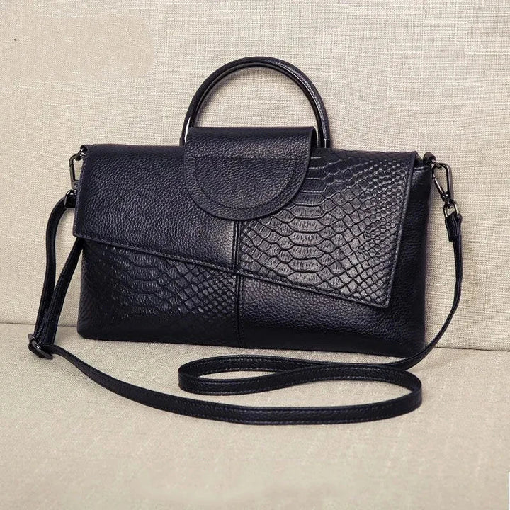 Structural Black Bag with Leather Look