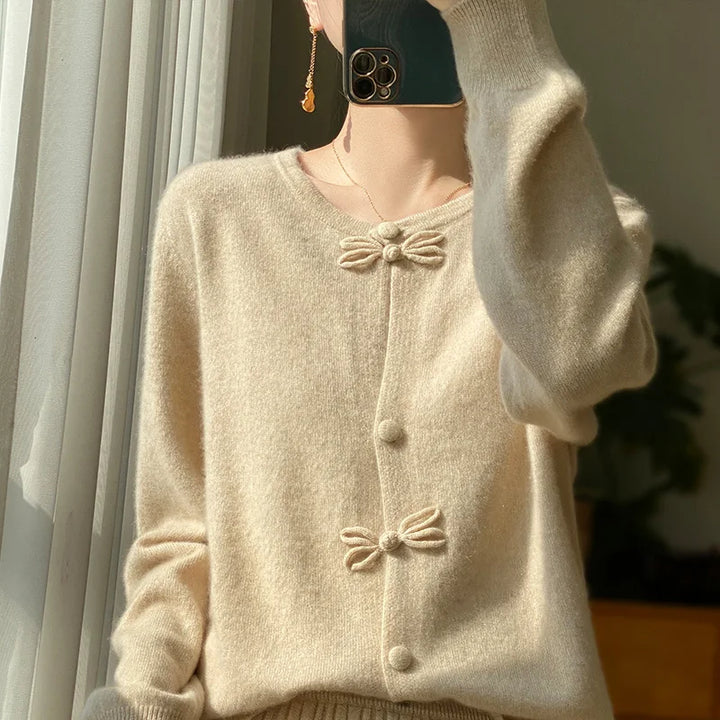Heather - Bow Design Cardigan