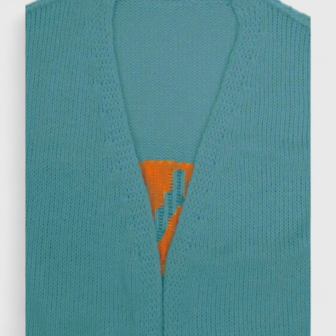 Yosha - Patchwork Knitted Cardigan