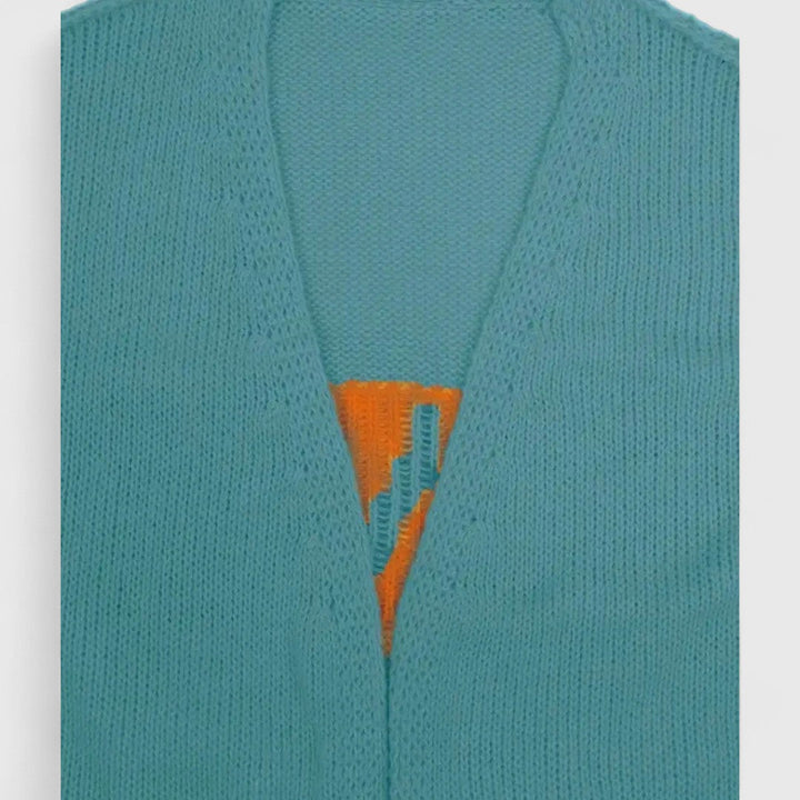 Yosha - Patchwork Knitted Cardigan