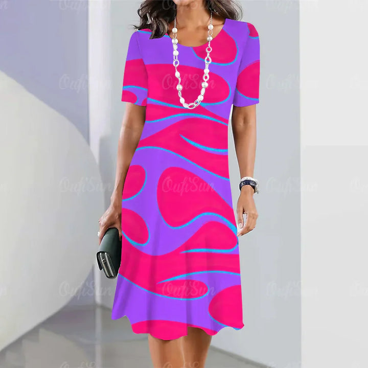 Ofelia™ Stylish Midi Dress – Timeless Elegance with Abstract Design (50% OFF!)