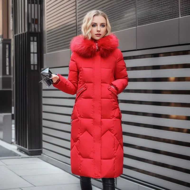 Margaret - Fur-hood Long Coat