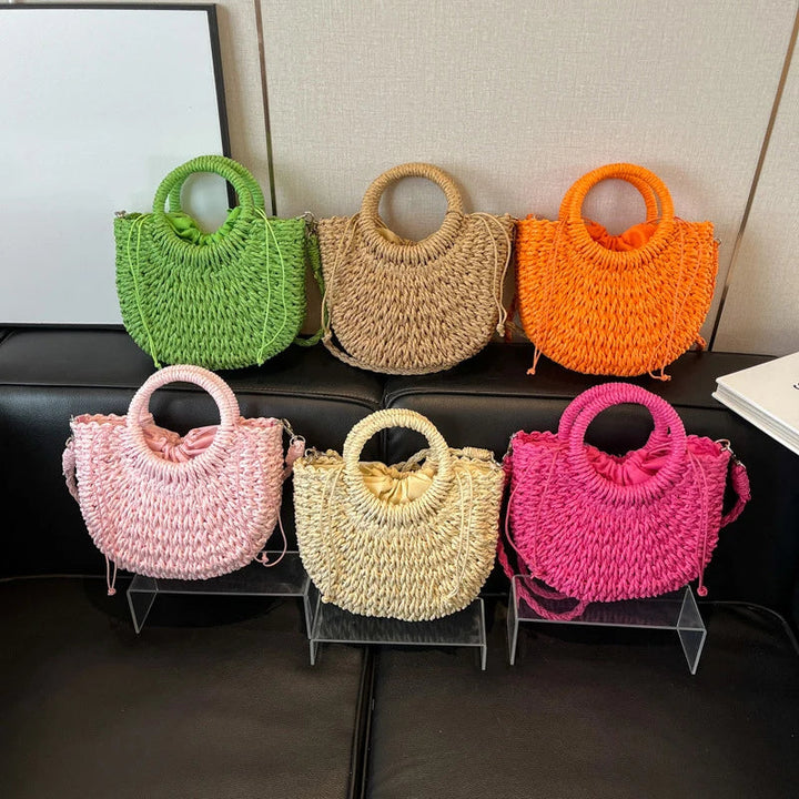 Handwoven Straw Crossbody Shoulder Bag