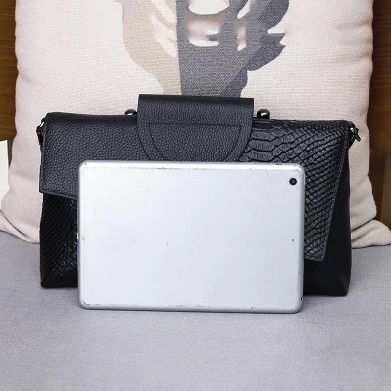 Structural Black Bag with Leather Look