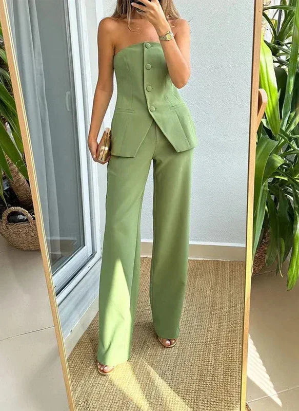 Clara™ Chic Sleeveless Set – Effortless Style Meets All-Day Comfort