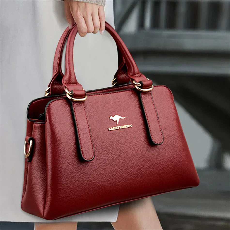 maria™ – Burgundy Handbag with Double Handles