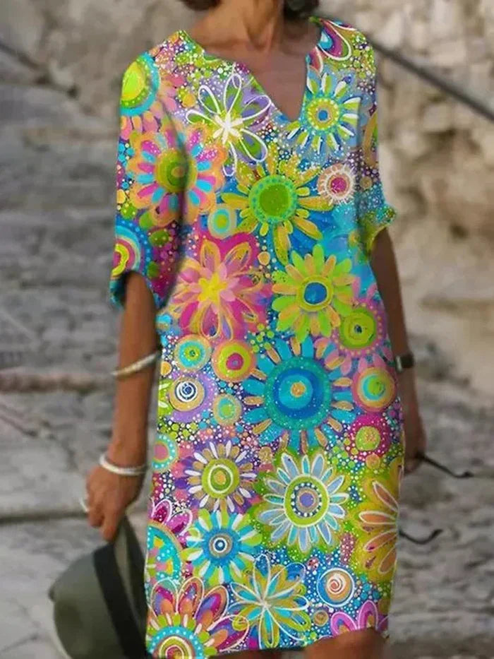 Daisy™ Colorful Floral Dress – Vibrant Elegance for Summer Days (50% OFF!)