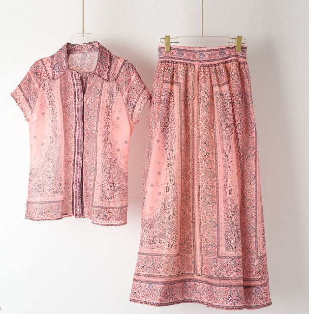 Lucia™ Two-Piece Summer Set – Blouse and Skirt for an Effortless Dress Look”