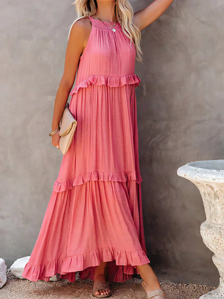 Meara™ Halter Ruffle Maxi Dress – Elegant Style for Every Occasion (50% OFF!)