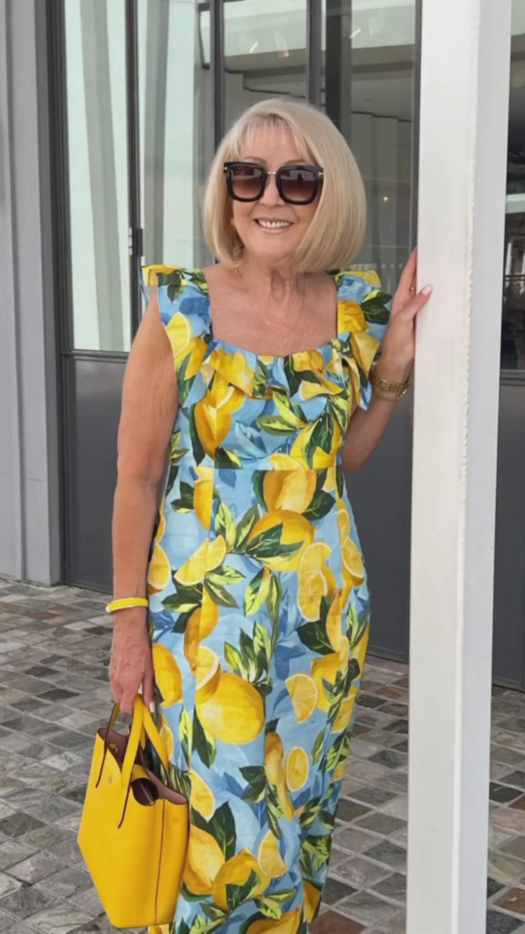 Sophia™ Lemon Print Tunic Dress – Brighten Your Wardrobe with Style and Comfort