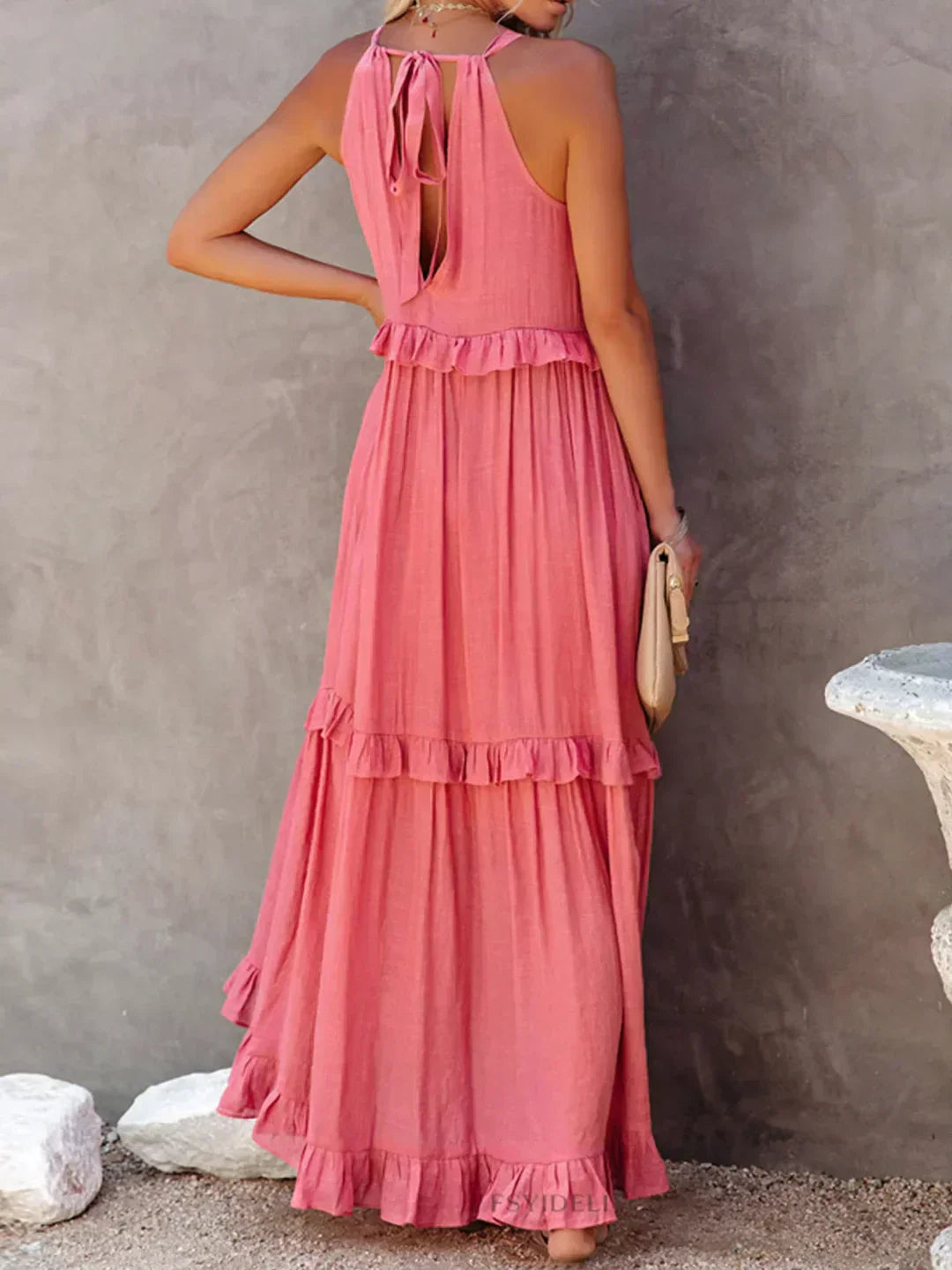 Meara™ Halter Ruffle Maxi Dress – Elegant Style for Every Occasion (50% OFF!)