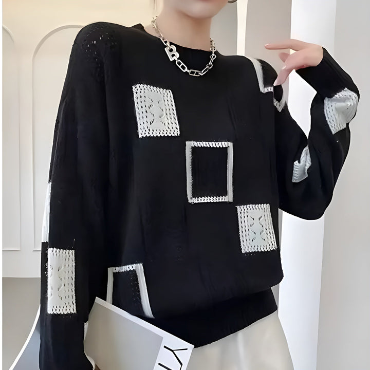 Samantha | Monochrome Patchwork Sweater