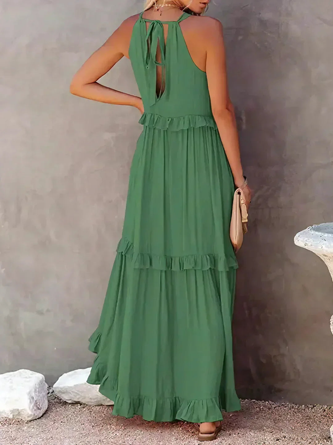 Meara™ Halter Ruffle Maxi Dress – Elegant Style for Every Occasion (50% OFF!)
