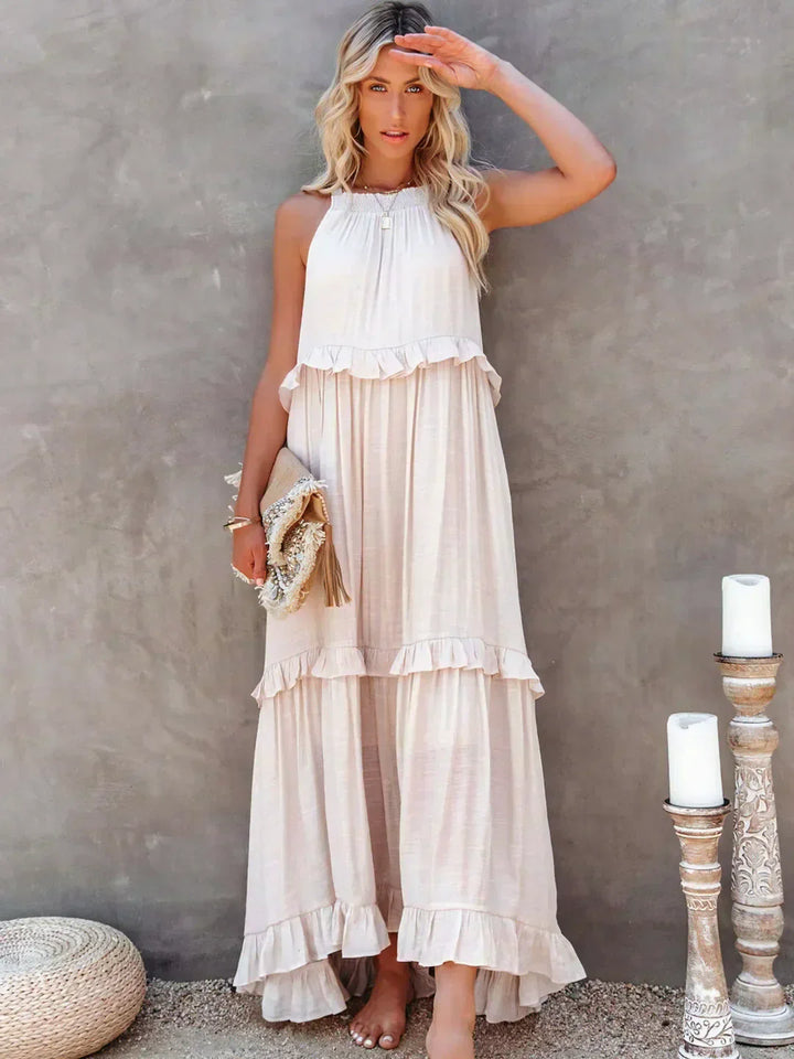 Meara™ Halter Ruffle Maxi Dress – Elegant Style for Every Occasion (50% OFF!)