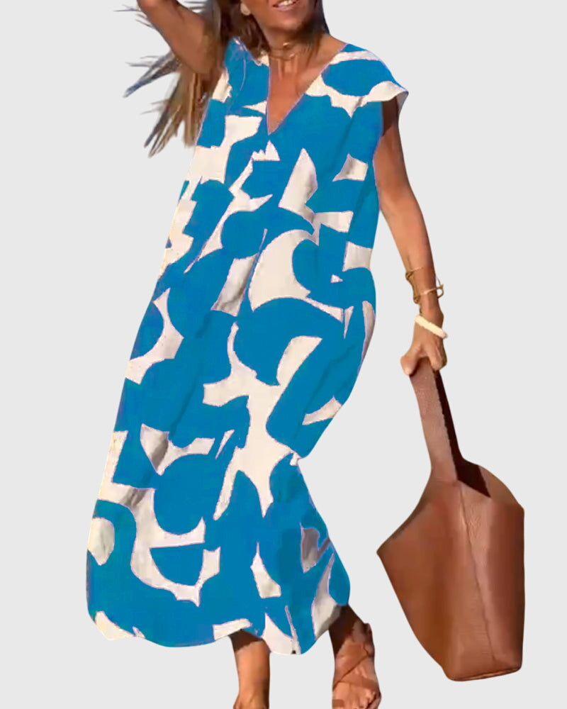 Clementine - Casual V-Neck Dress