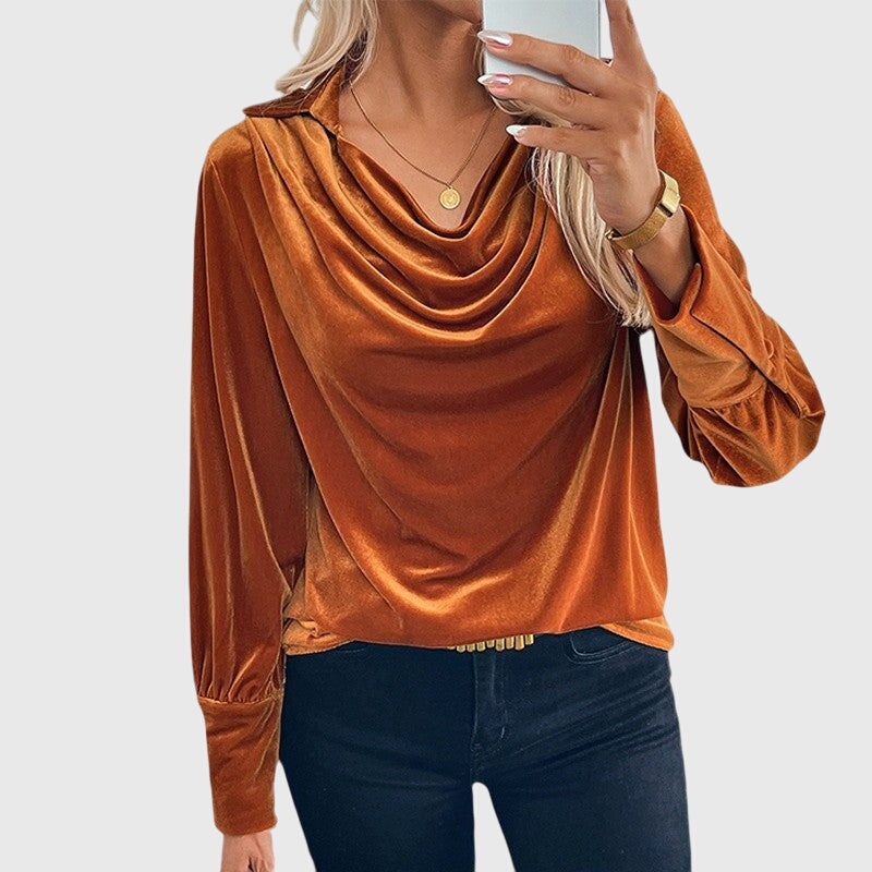 Cassy - Elegant Velvet Blouse