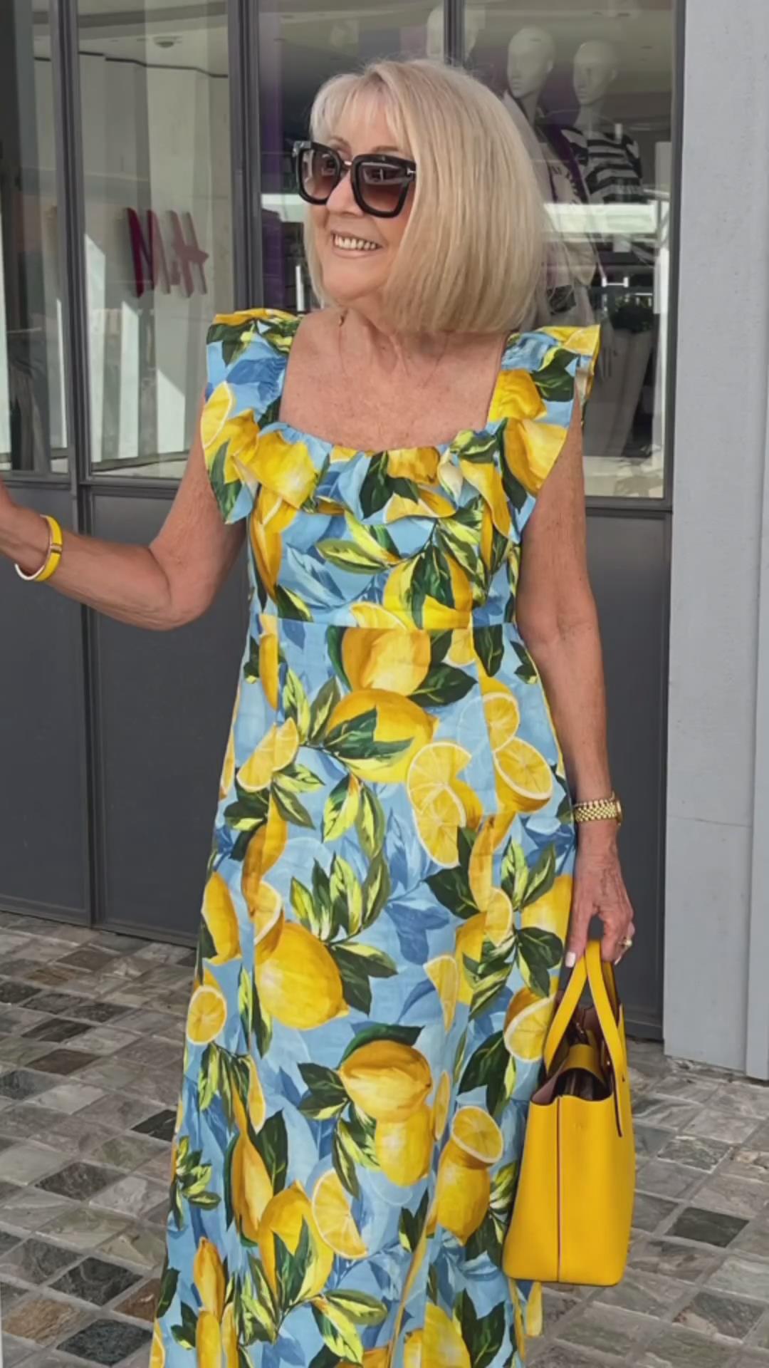 Sophia™ Lemon Print Tunic Dress – Brighten Your Wardrobe with Style and Comfort