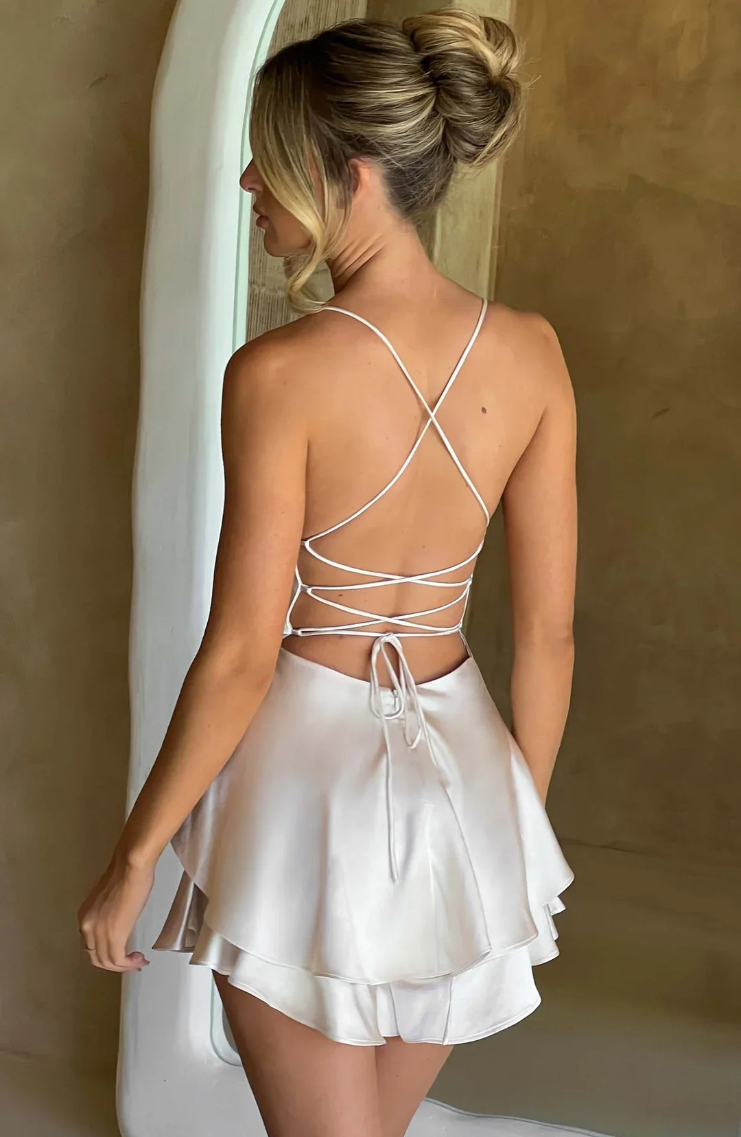 LUNA™ - Backless Satin Mini Dress