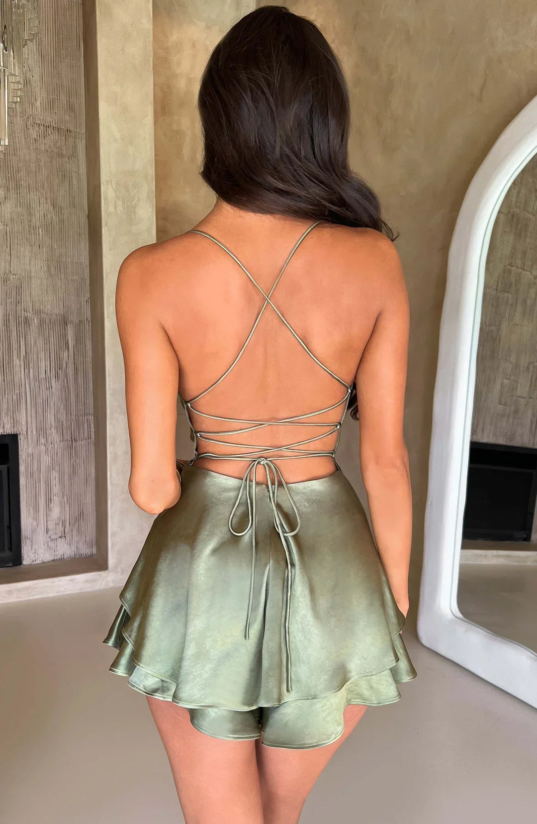 LUNA™ - Backless Satin Mini Dress