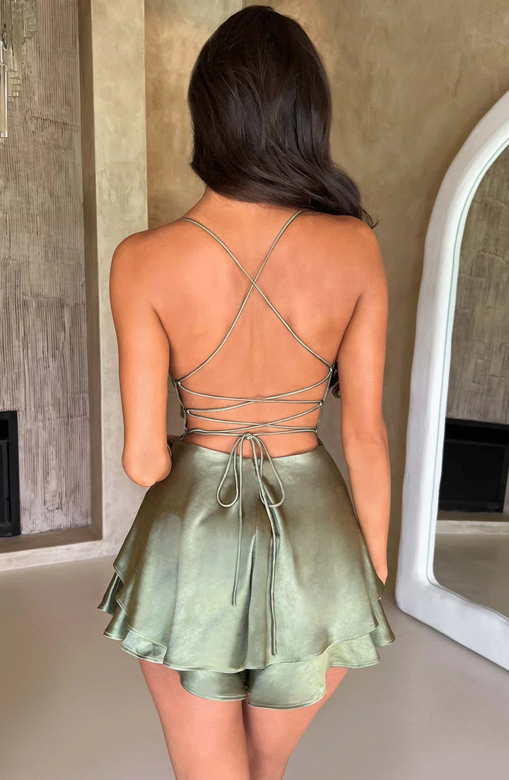 LUNA™ - Backless Satin Mini Dress