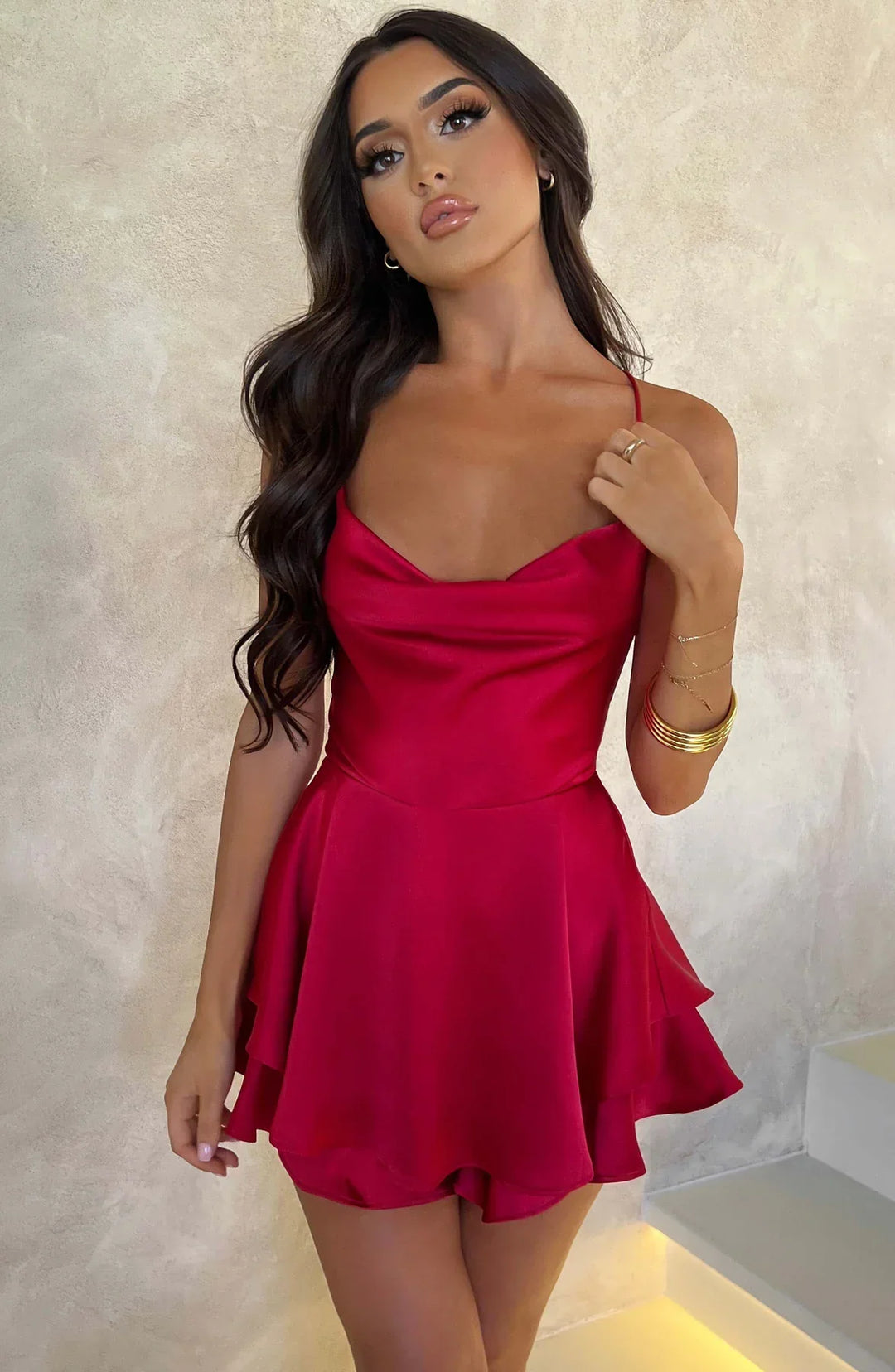 LUNA™ - Backless Satin Mini Dress