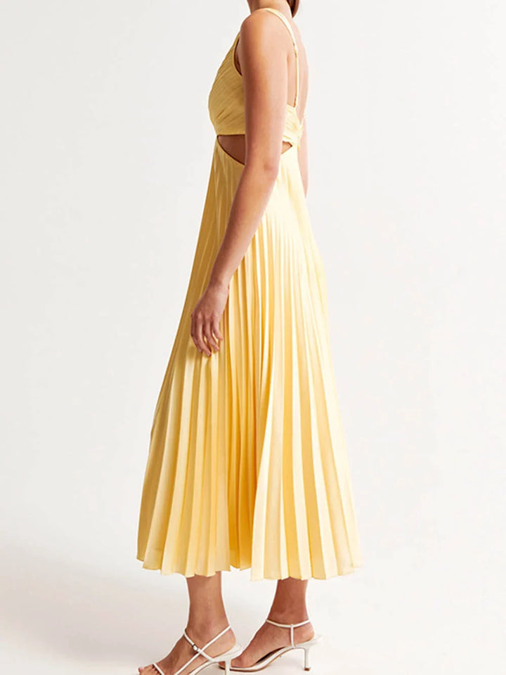 Lotus - Elegant pleated evening midi dress for women