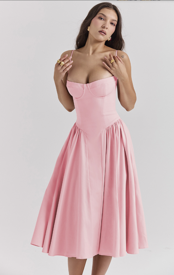 Joanne - Sophisticated sleeveless corset dress