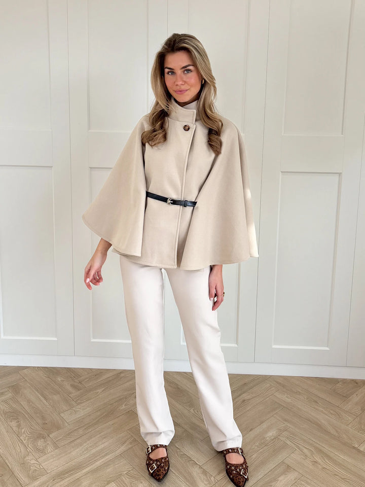 Sophia™ Belted Cape Blouse – Effortless Elegance for Every Occasion
