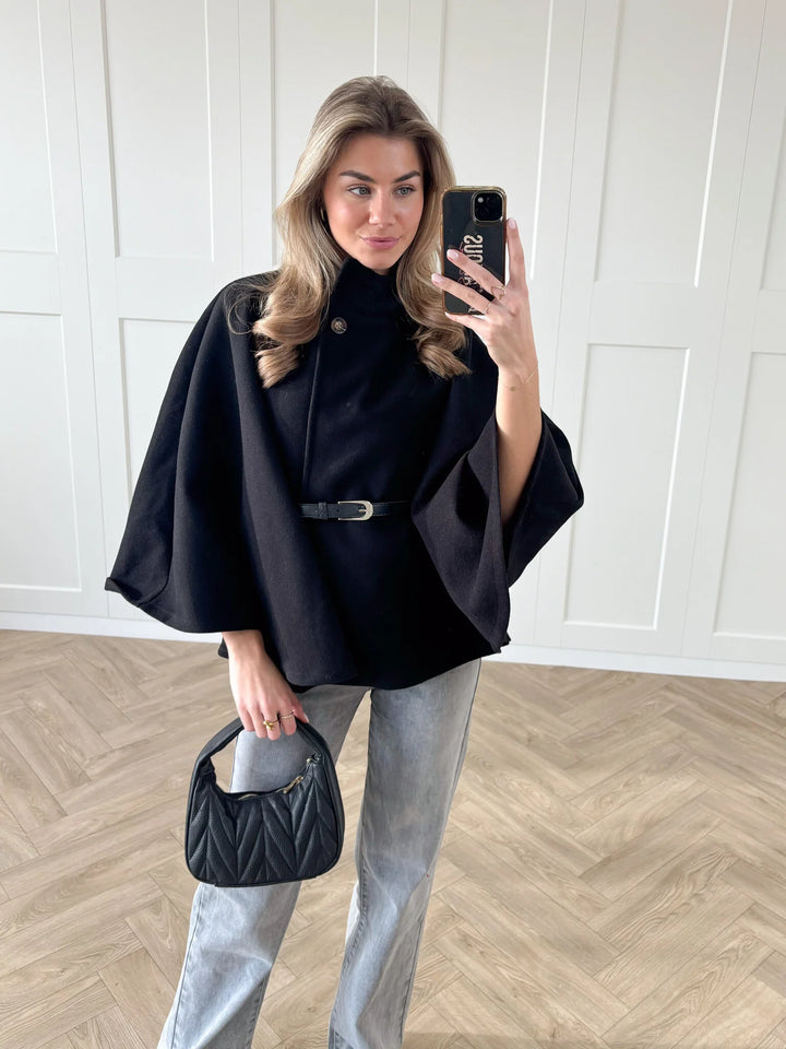 Sophia™ Belted Cape Blouse – Effortless Elegance for Every Occasion