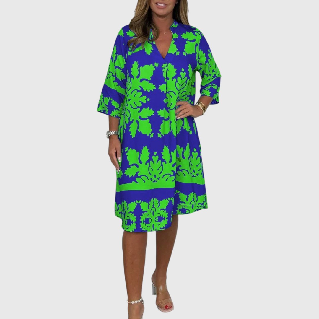 Ayse - Elegant Printed Midi Dress