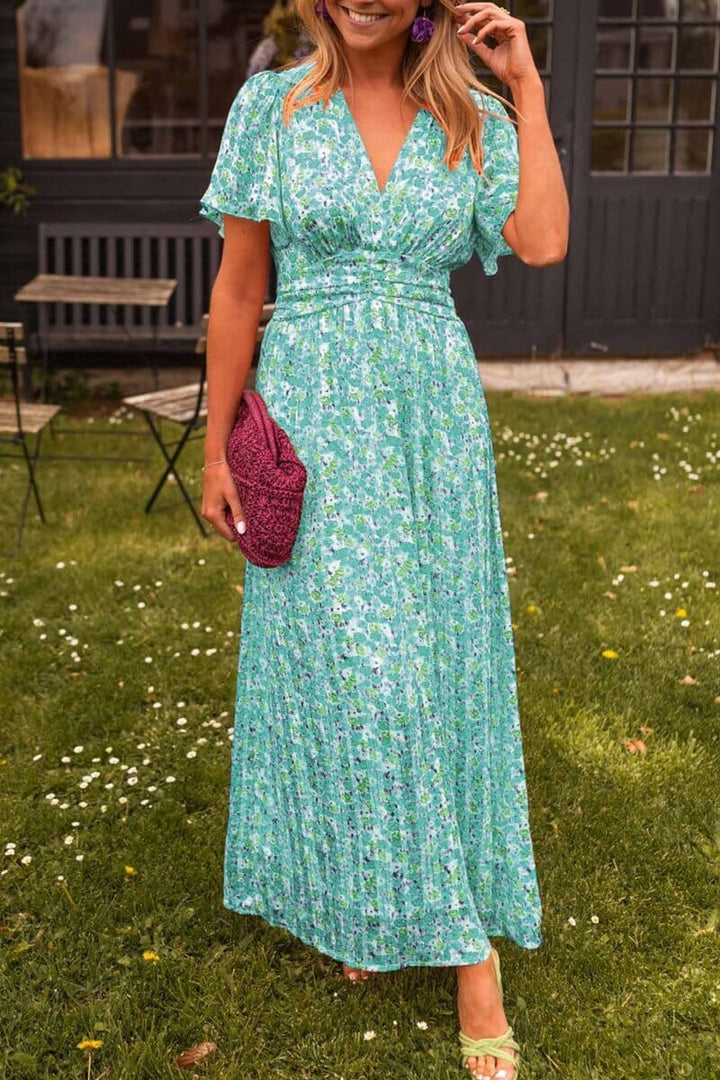 Sandra – The Floral Flame Maxi Dress (50% OFF)