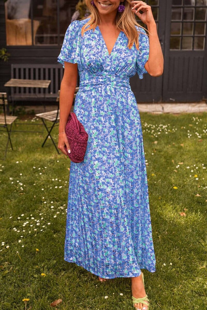 Sandra – The Floral Flame Maxi Dress (50% OFF)