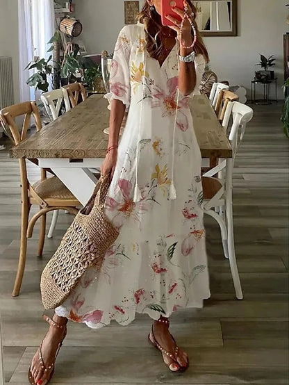 DIANNA™ Boho Maxi Dress – Flattering Fit with Tummy Coverage