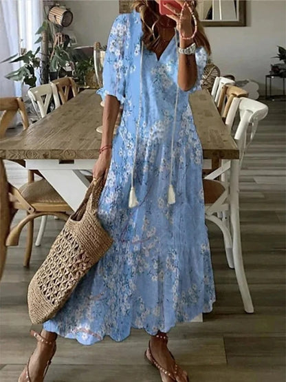 DIANNA™ Boho Maxi Dress – Flattering Fit with Tummy Coverage