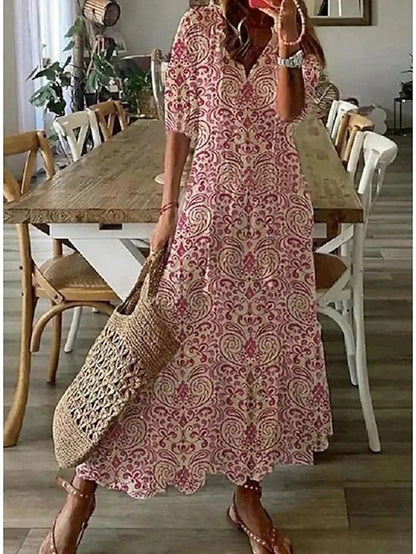 DIANNA™ Boho Maxi Dress – Flattering Fit with Tummy Coverage
