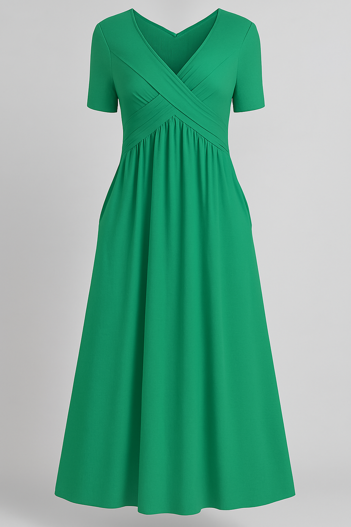 Vivienne™ Elegant Midi Dress – Timeless Charm with Flattering Tummy Coverage (1+1 FREE!)